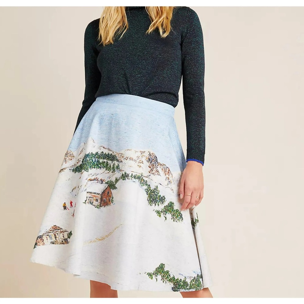 NWT Anthropologie Corey Lynn Calter Winter Wonderland Women's Skirt Petite XS